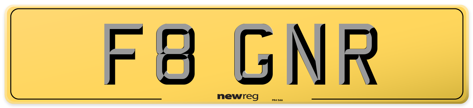 F8 GNR Rear Number Plate