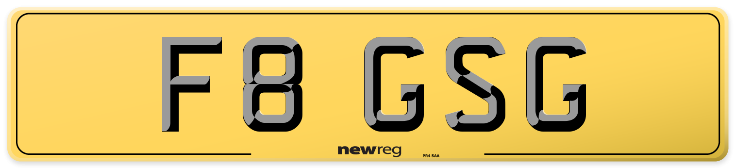 F8 GSG Rear Number Plate