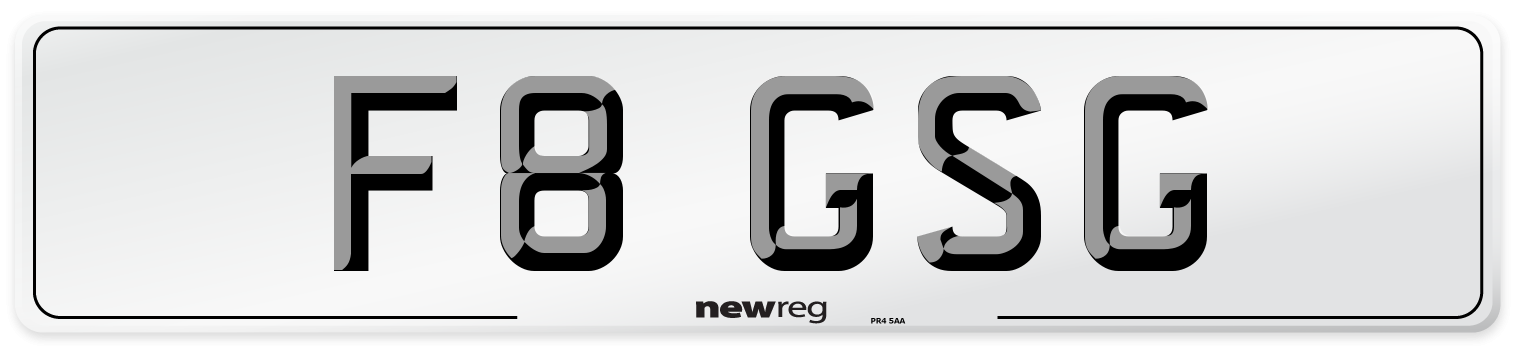 F8 GSG Front Number Plate