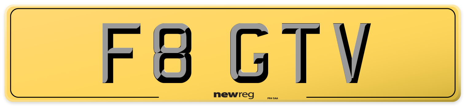 F8 GTV Rear Number Plate