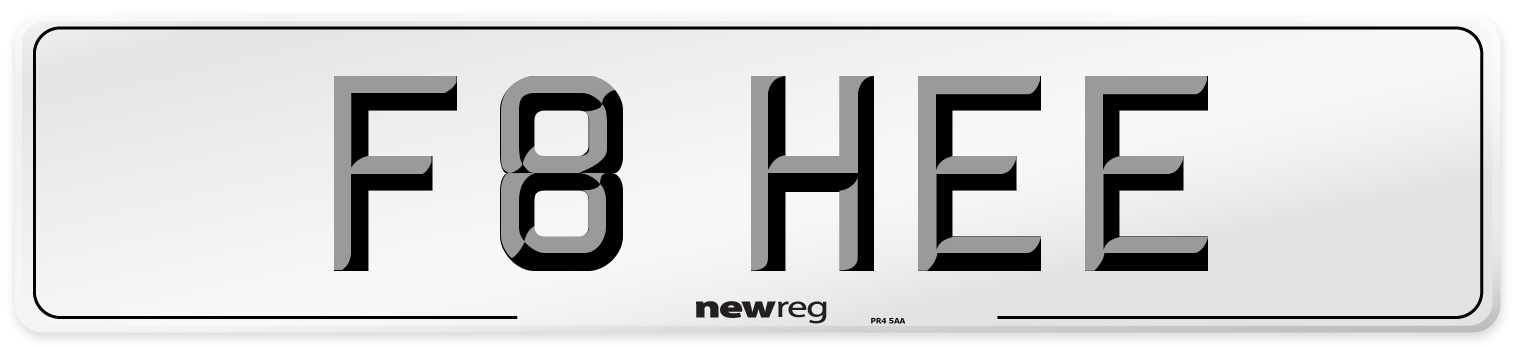 F8 HEE Front Number Plate