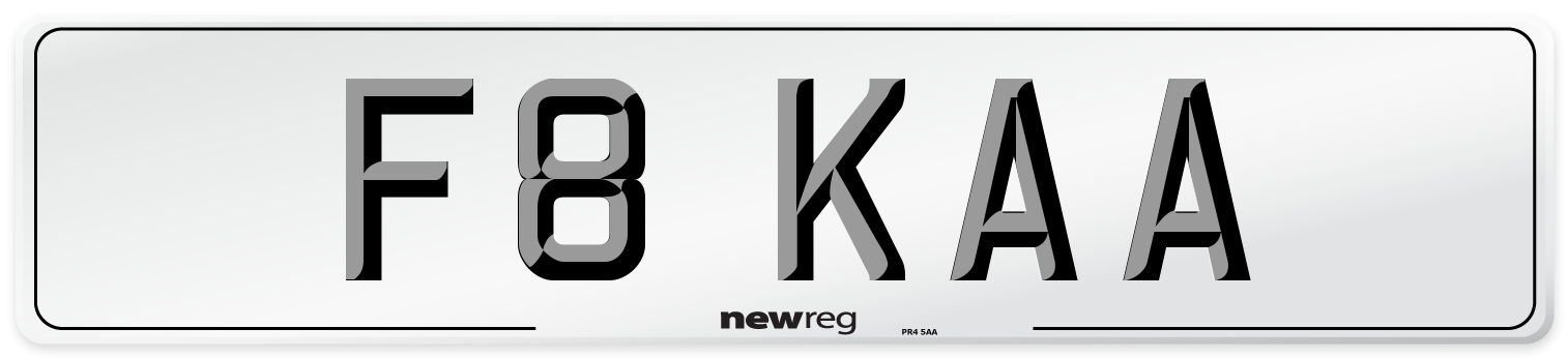 F8 KAA Front Number Plate
