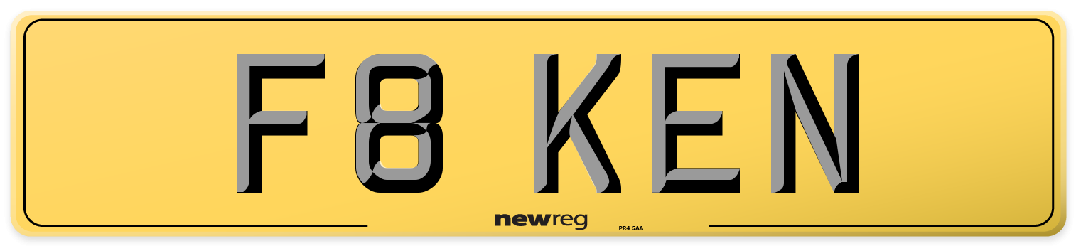 F8 KEN Rear Number Plate
