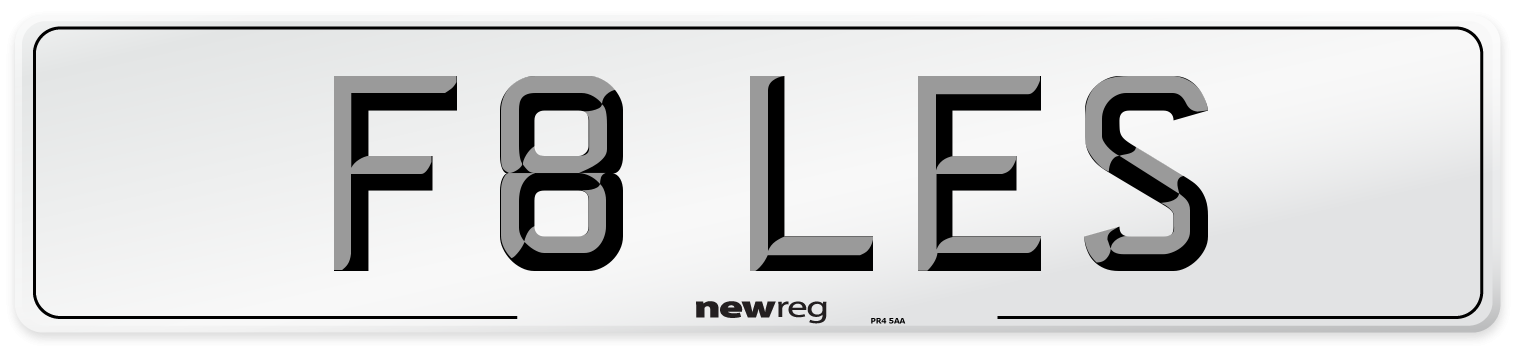 F8 LES Front Number Plate