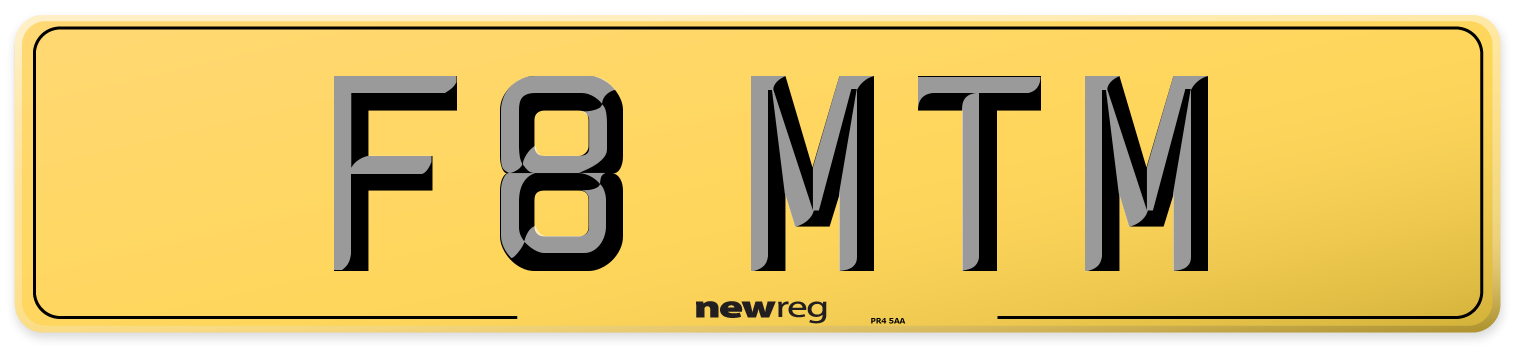 F8 MTM Rear Number Plate