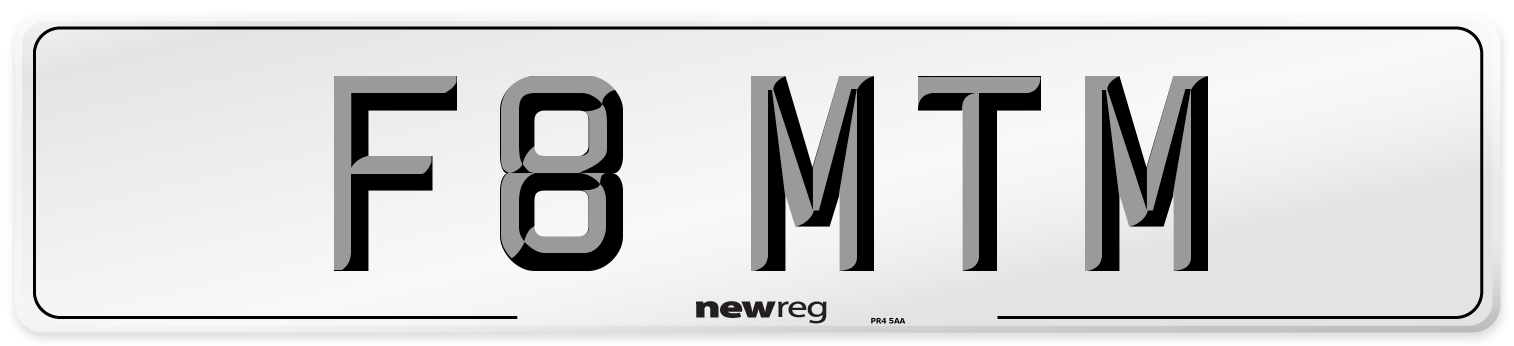 F8 MTM Front Number Plate