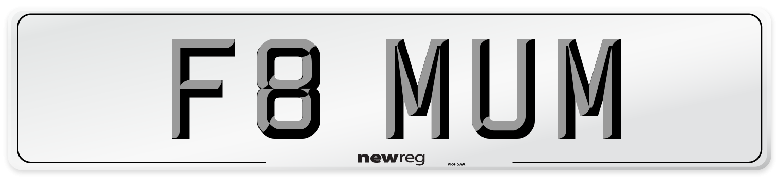 F8 MUM Front Number Plate