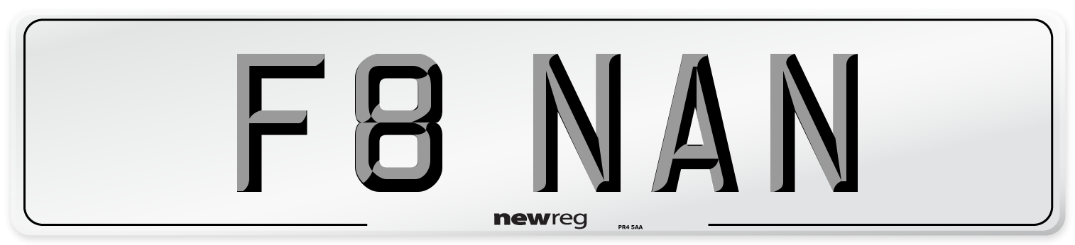 F8 NAN Front Number Plate