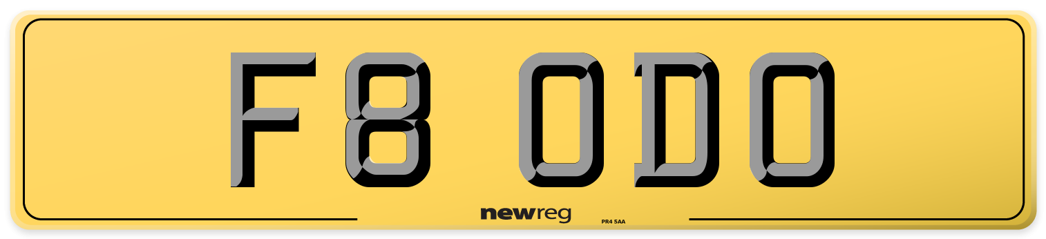 F8 ODO Rear Number Plate