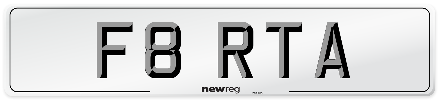 F8 RTA Front Number Plate
