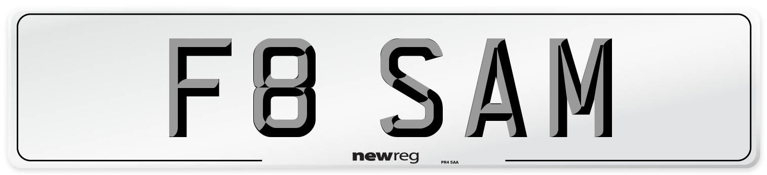 F8 SAM Front Number Plate