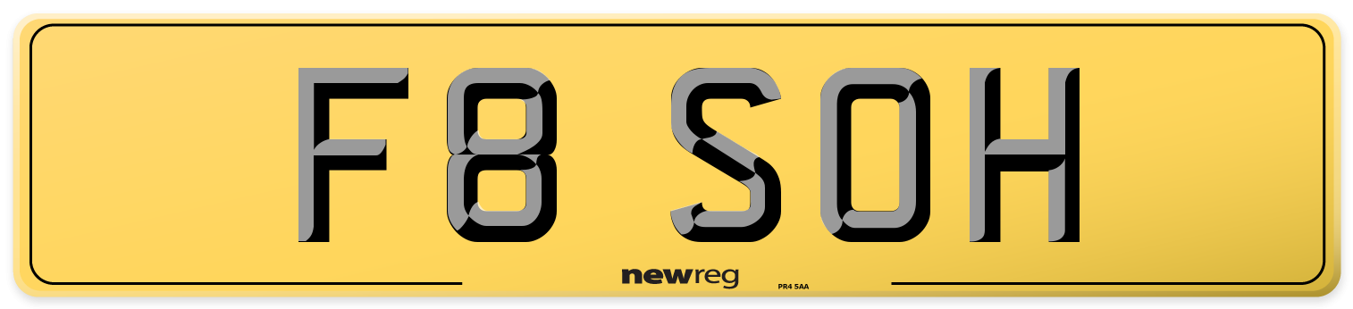 F8 SOH Rear Number Plate