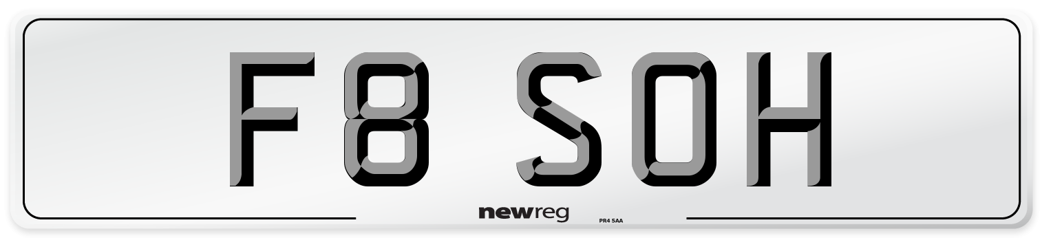 F8 SOH Front Number Plate
