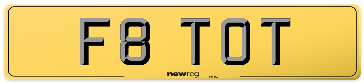 F8 TOT Rear Number Plate