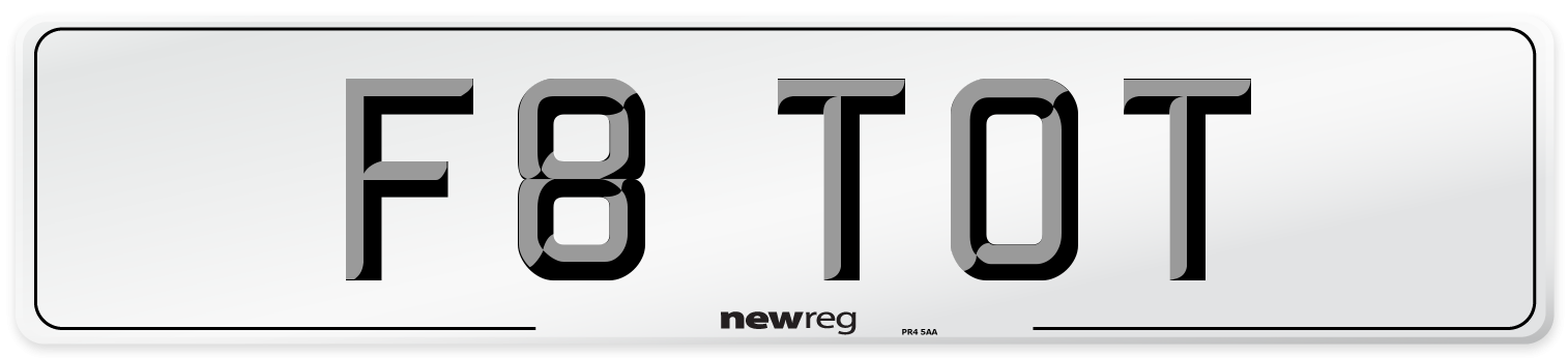 F8 TOT Front Number Plate