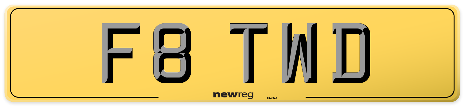 F8 TWD Rear Number Plate