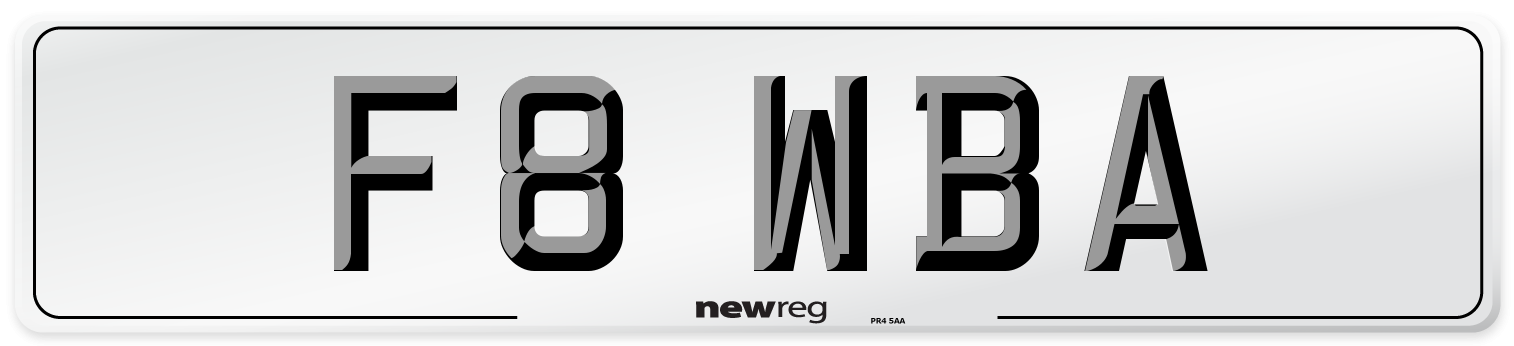 F8 WBA Front Number Plate