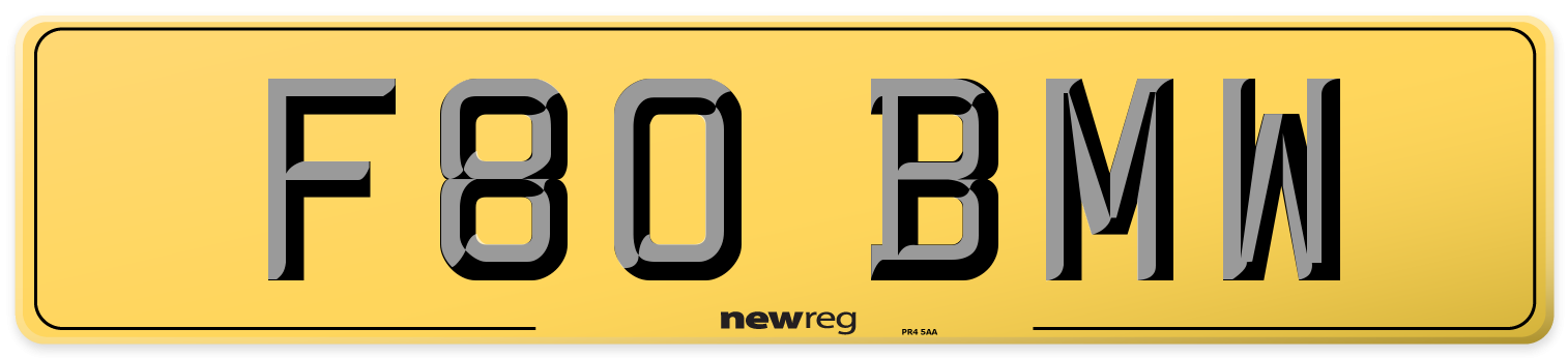 F80 BMW Rear Number Plate