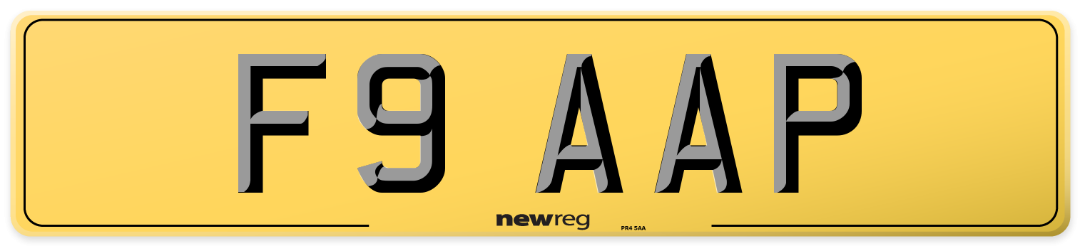F9 AAP Rear Number Plate