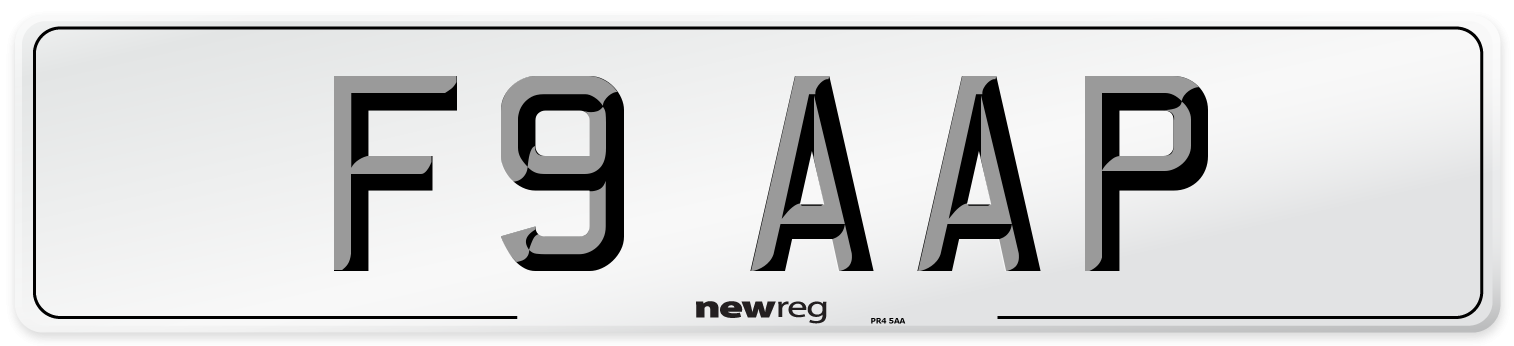 F9 AAP Front Number Plate