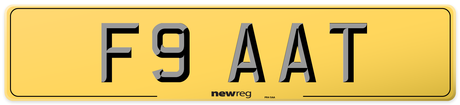 F9 AAT Rear Number Plate