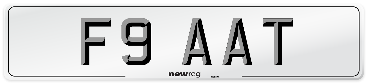 F9 AAT Front Number Plate