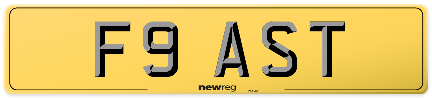F9 AST Rear Number Plate
