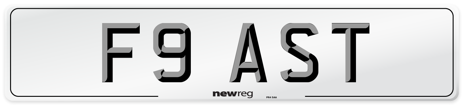 F9 AST Front Number Plate