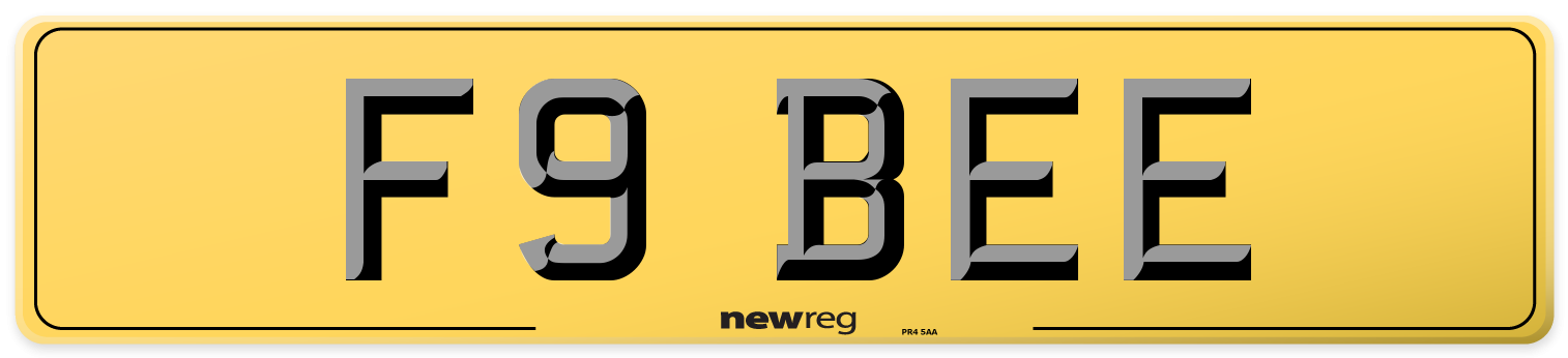 F9 BEE Rear Number Plate