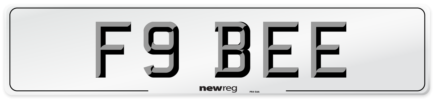 F9 BEE Front Number Plate