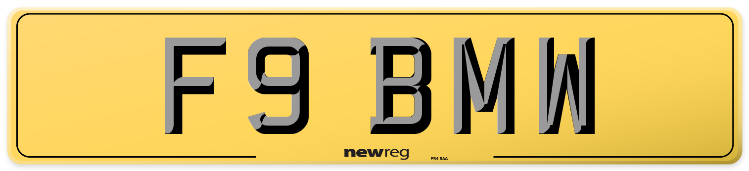 F9 BMW Rear Number Plate
