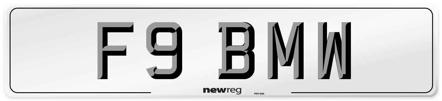 F9 BMW Front Number Plate