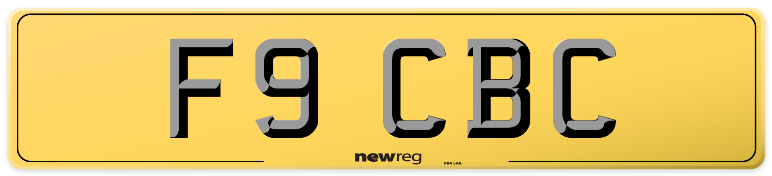 F9 CBC Rear Number Plate
