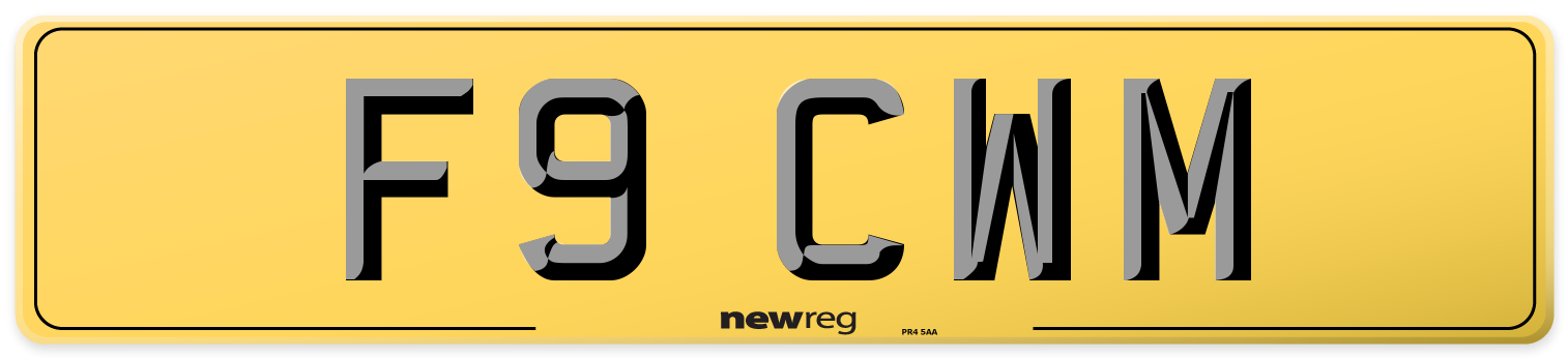 F9 CWM Rear Number Plate