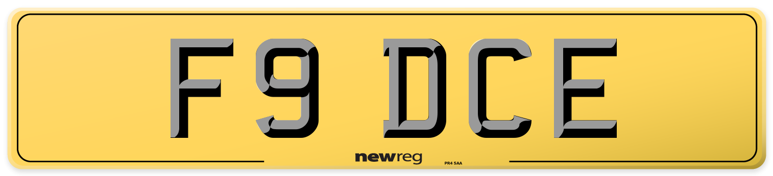 F9 DCE Rear Number Plate