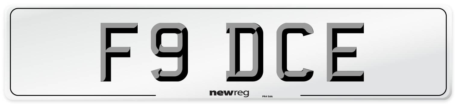 F9 DCE Front Number Plate