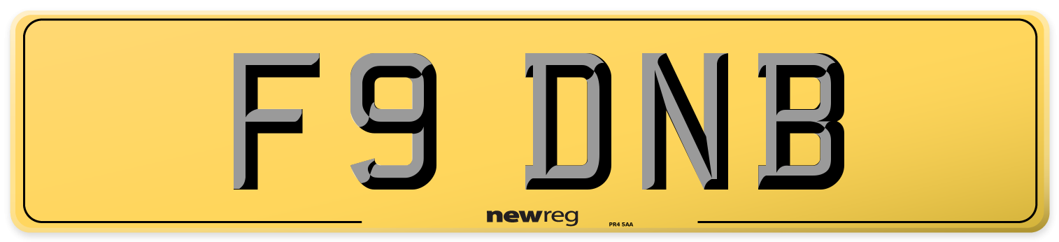 F9 DNB Rear Number Plate