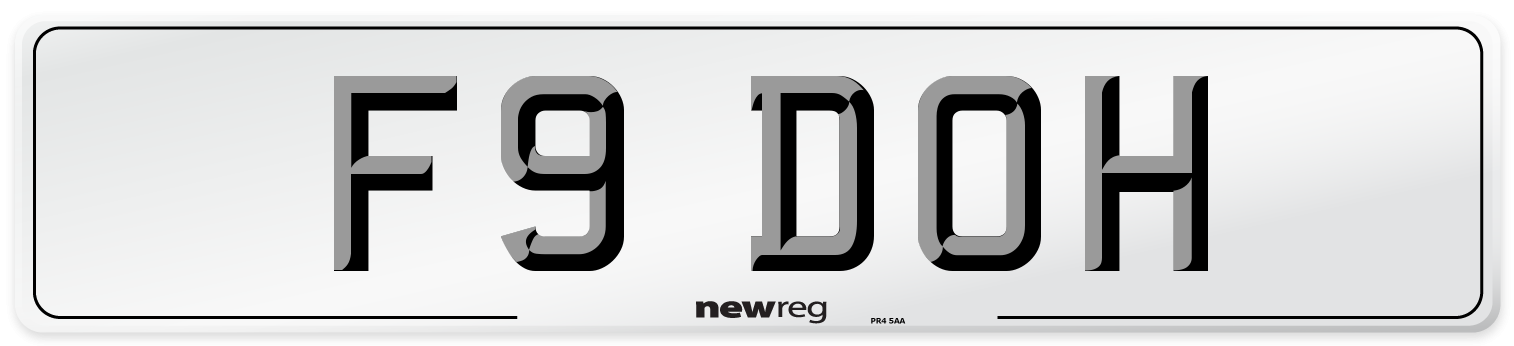 F9 DOH Front Number Plate