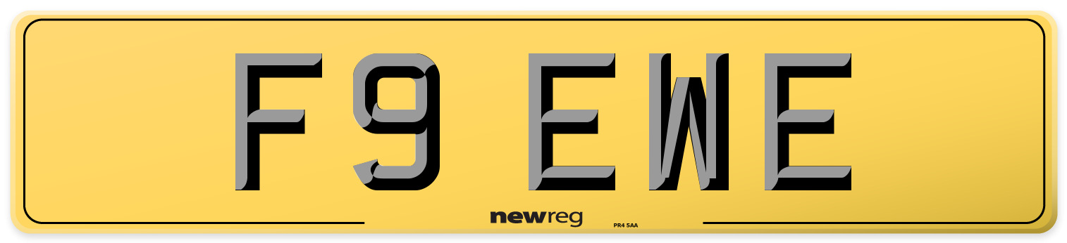 F9 EWE Rear Number Plate