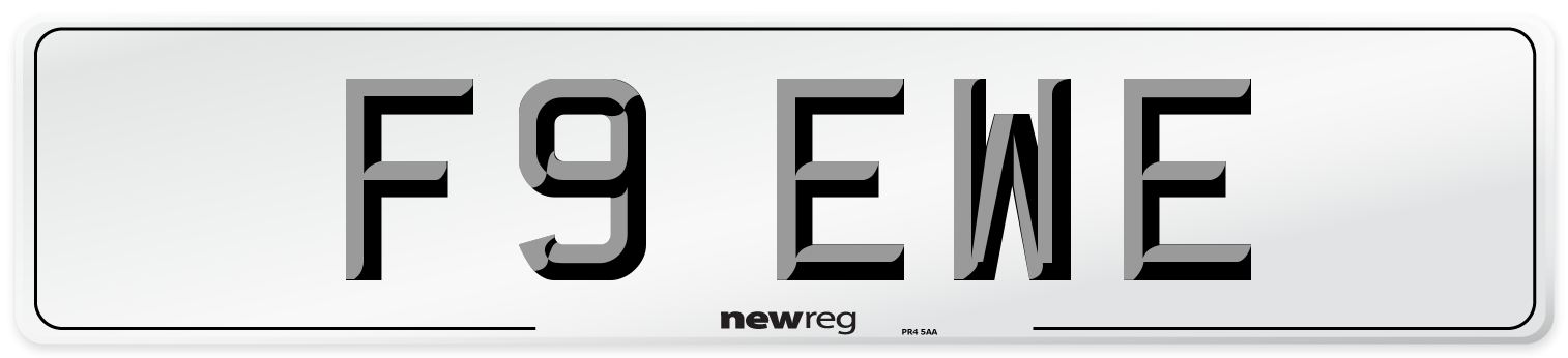 F9 EWE Front Number Plate
