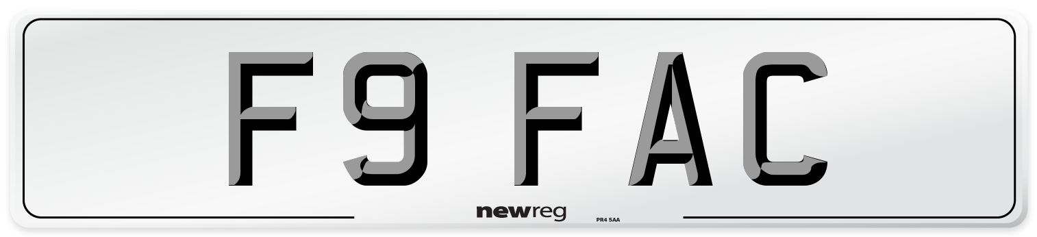F9 FAC Front Number Plate