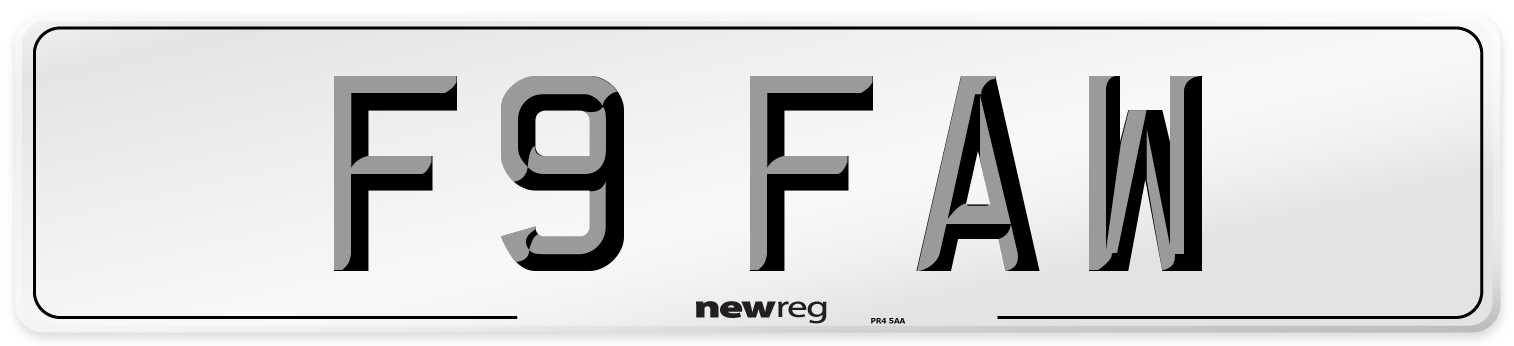 F9 FAW Front Number Plate