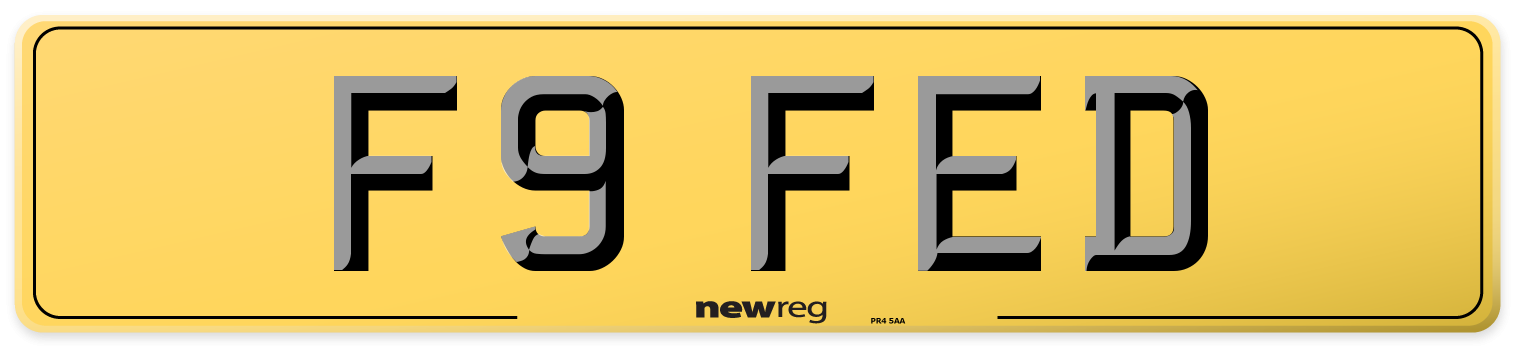 F9 FED Rear Number Plate