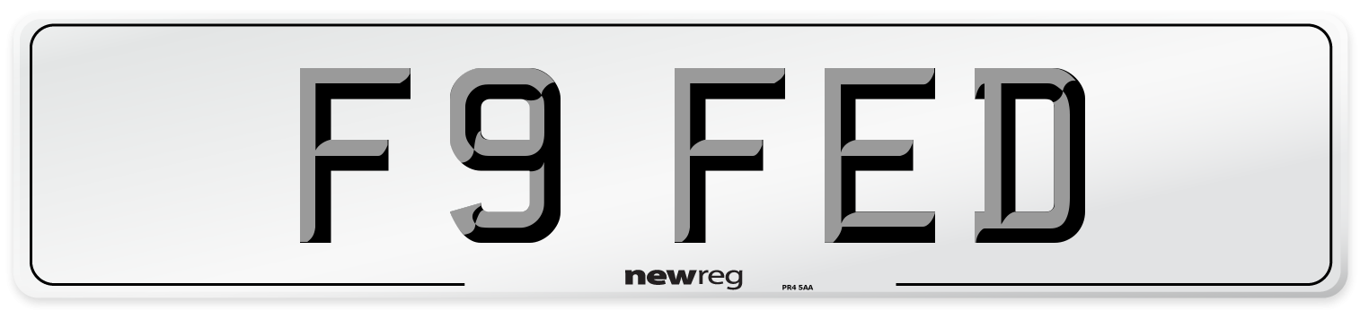 F9 FED Front Number Plate