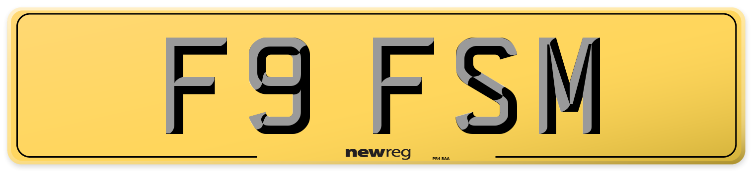 F9 FSM Rear Number Plate