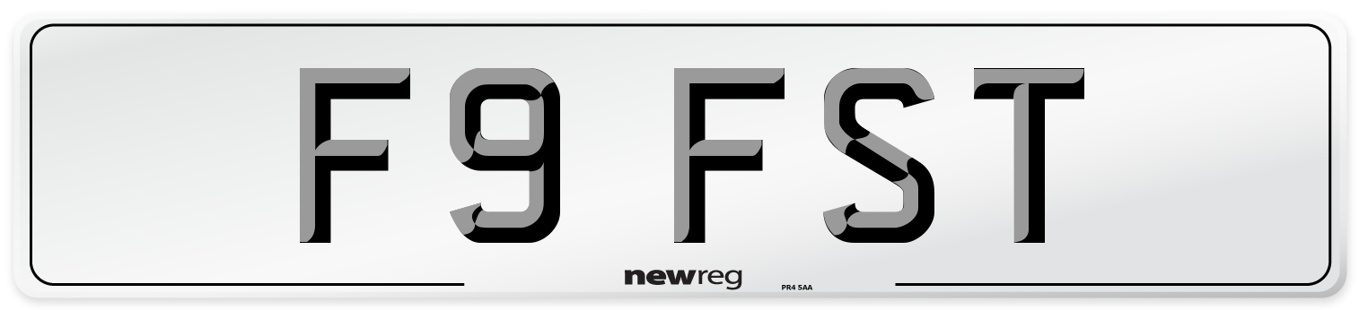 F9 FST Front Number Plate
