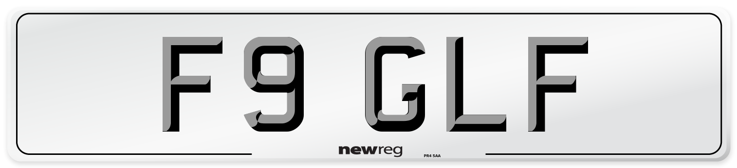 F9 GLF Front Number Plate