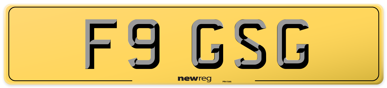 F9 GSG Rear Number Plate