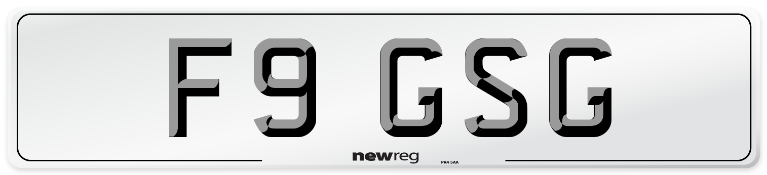 F9 GSG Front Number Plate