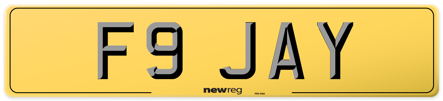 F9 JAY Rear Number Plate